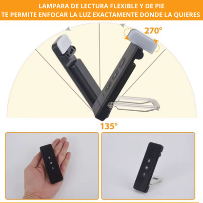 Luz led para libro con clip recargable